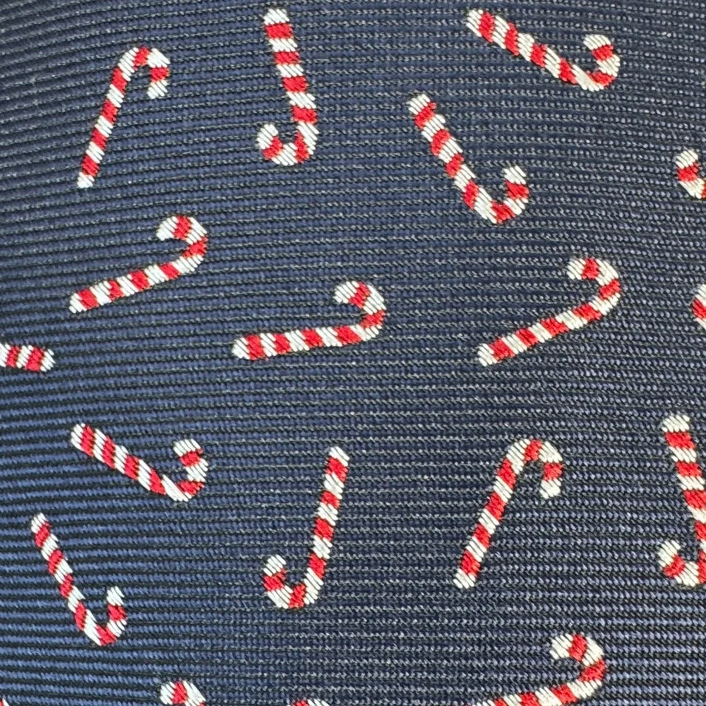 NWT Navy Blue Candy Cane Patterned XMAS Tie